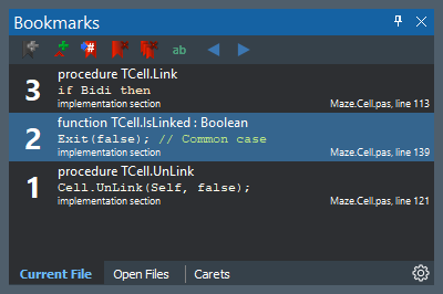 New Productivity Tooling in RAD Studio 10.3.1: Bookmarks