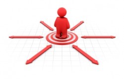  Figure standing on a target with arrows pointing in different direction