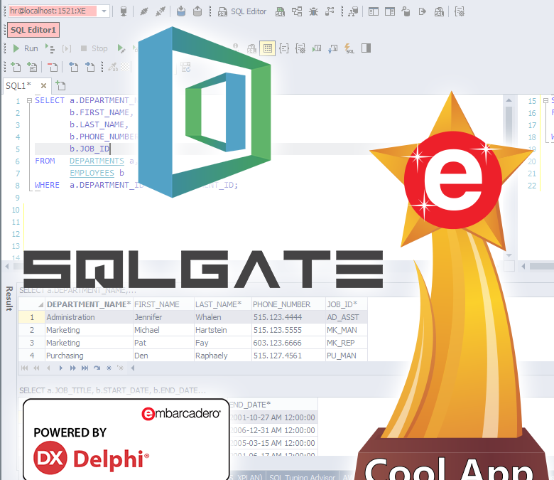 SQLGate Validates Delphi As The Right Tool For Building High Performance IDEs – Cool App Selection