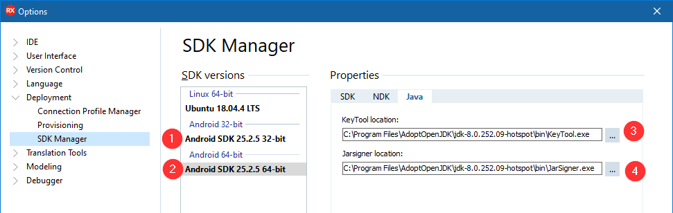 Delphi RAD Studio SDK Manager - Android - Java - After