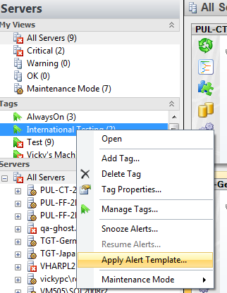 SQL Diagnostic Manager Alert Template to Tag