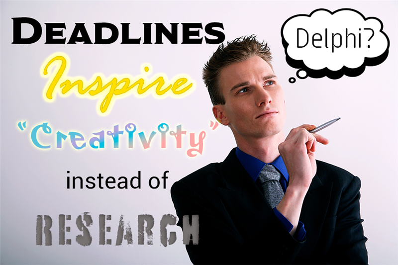 Deadlines inspire creativity instead of research