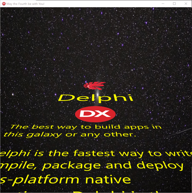 3D Credits Scroll with Delphi - May The Fourth
