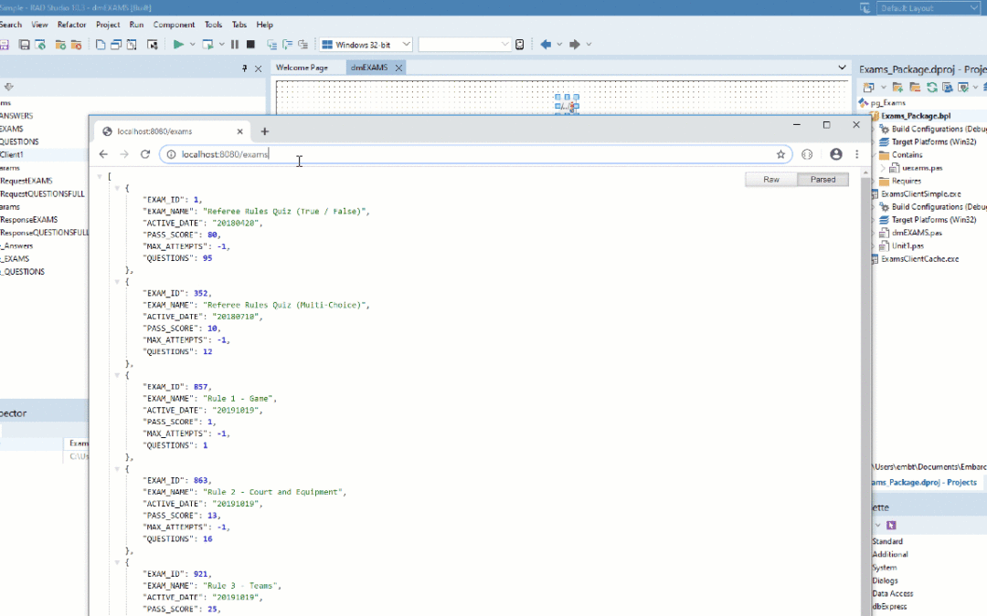 Developing client applications using RESTful master-detail data with TRESTResponseDataSetAdapter