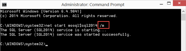 Command line prompt /m parameter