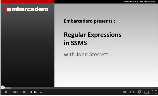 Regular Expressions in SSMS