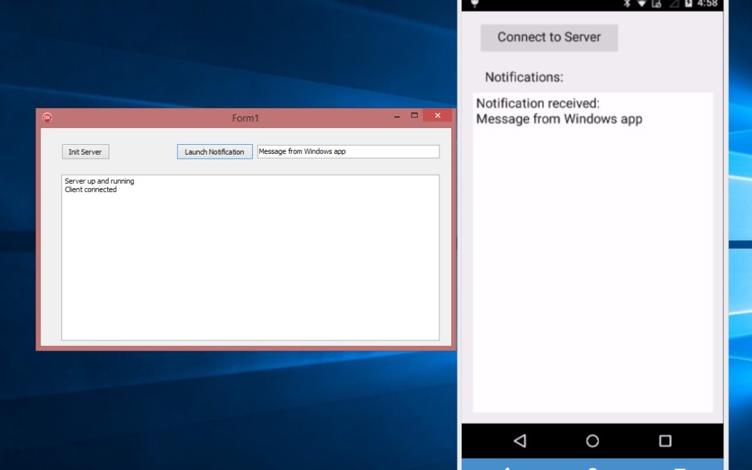 Windows and beyond. Connecting a Windows application with an Android service