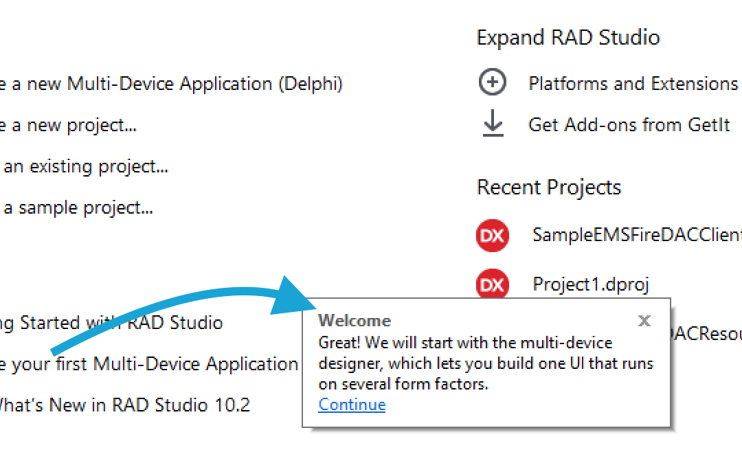 Get Started with RAD Studio 10.2.1 using Sample Projects