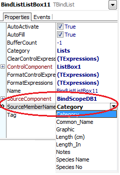 BindList1 SourceComponent and SourceMemberName