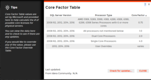 core factor table