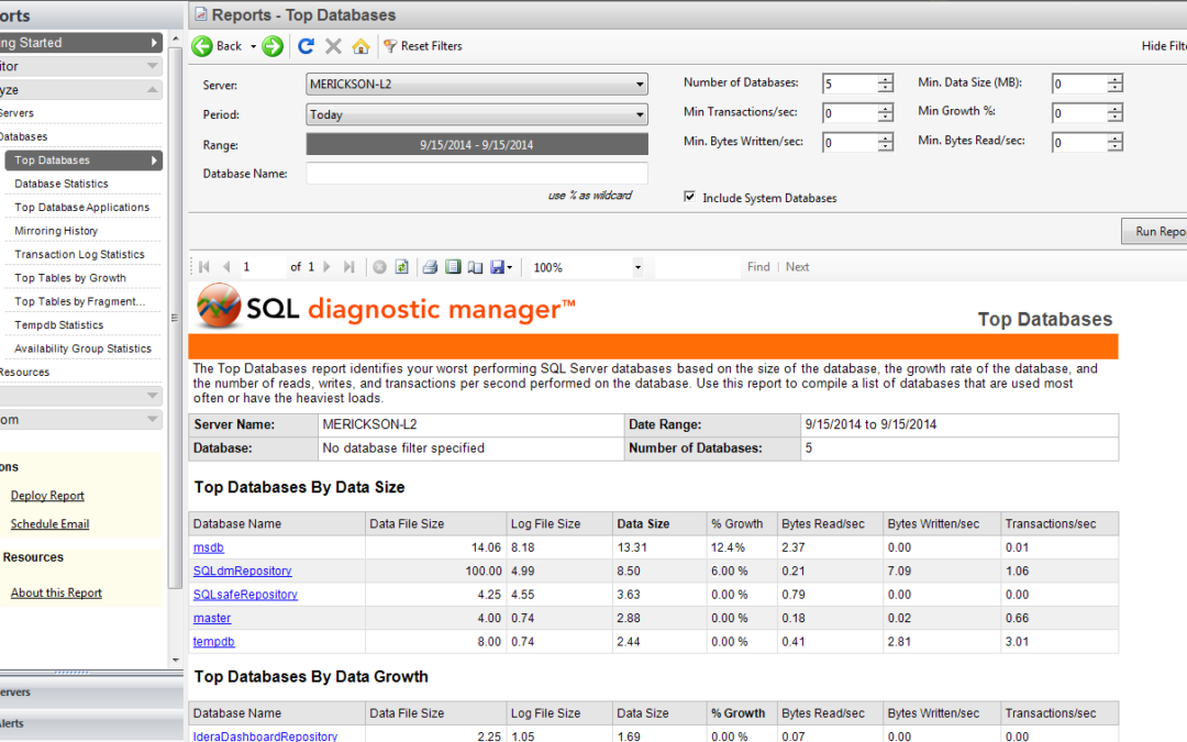 SQL diagnostic manager Secrets: When is a report more than a report?