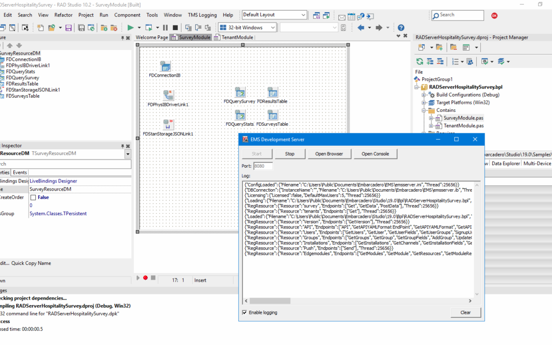 Learn How To Add Endpoints To RAD Server In The Hospitality Survey App Template