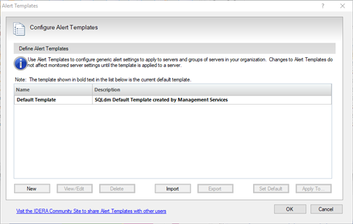 Alert Configuration Templates in SQL Diagnostic Manager