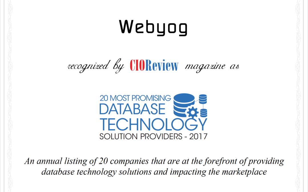 Webyog named a promising database technology solution provider of 2017 by CIOReview – Press Release