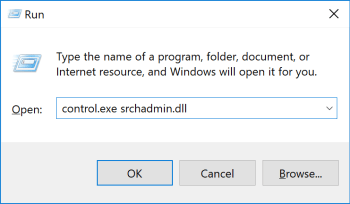 control.exe srchadmin.dll