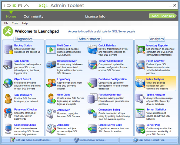 IDERA SQL Admin Toolset
