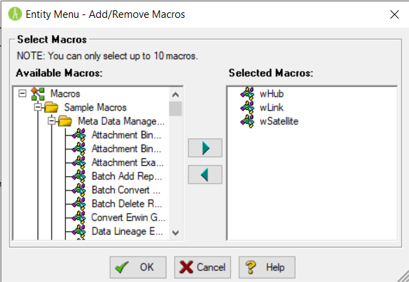 Add/Remove Macros dialog box