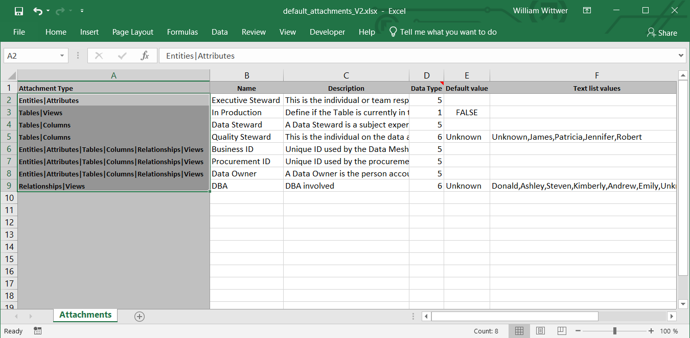 wGenerate Attachments to Excel